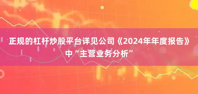 正规的杠杆炒股平台详见公司《2024年年度报告》中“主营业务分析”